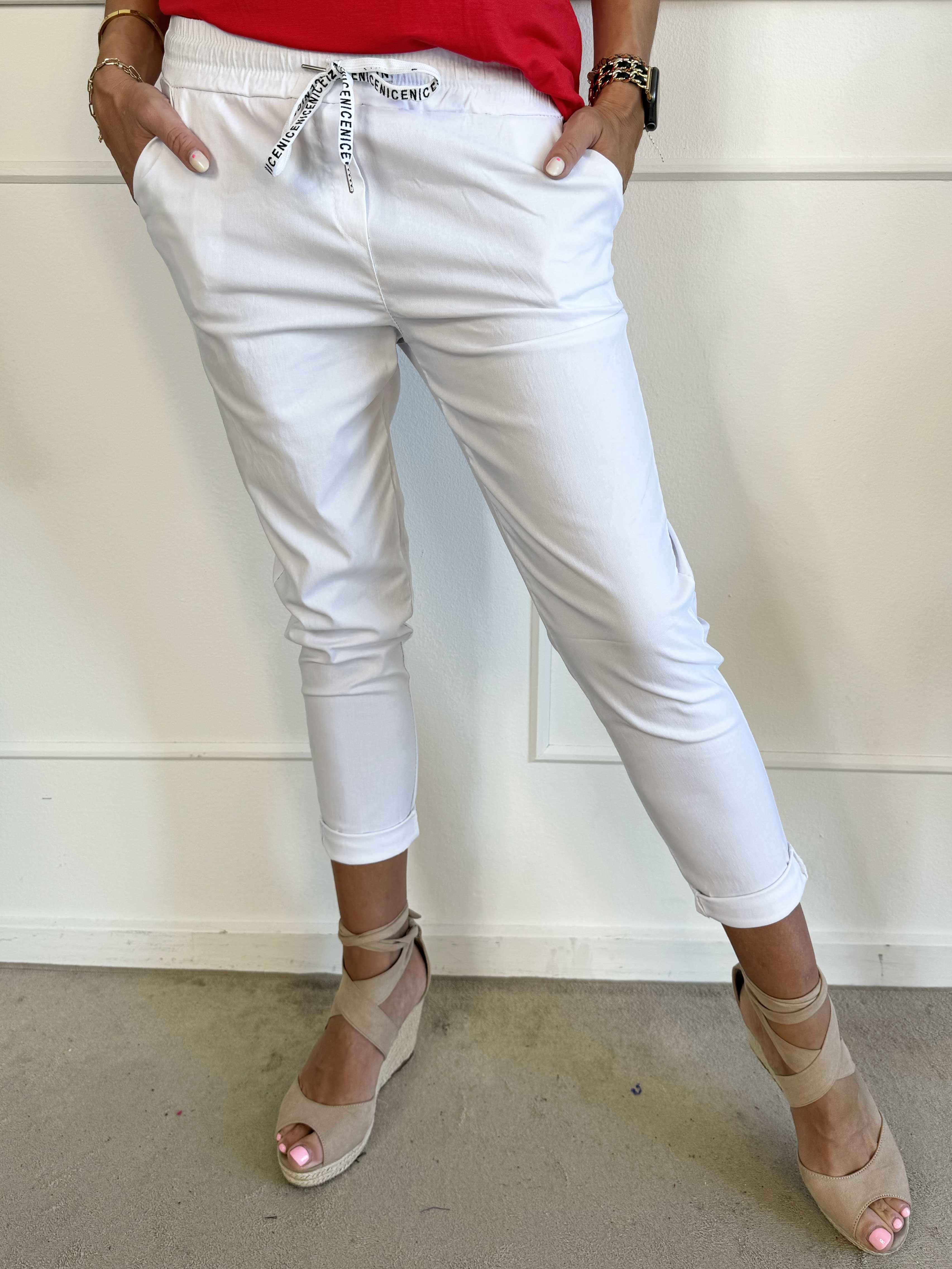 Antalya - Bukser i ankellængde med elastikkant i livet